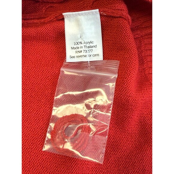 Croft & Barrow Sweater Women Red Long Sleeve Soft Cabled Knit Pullover Sz XL New - Picture 7 of 7